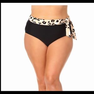 Terra & Sky High Waist Swim Bottom 3xl Wrap Front High Waist Bottom Cheetah NWT